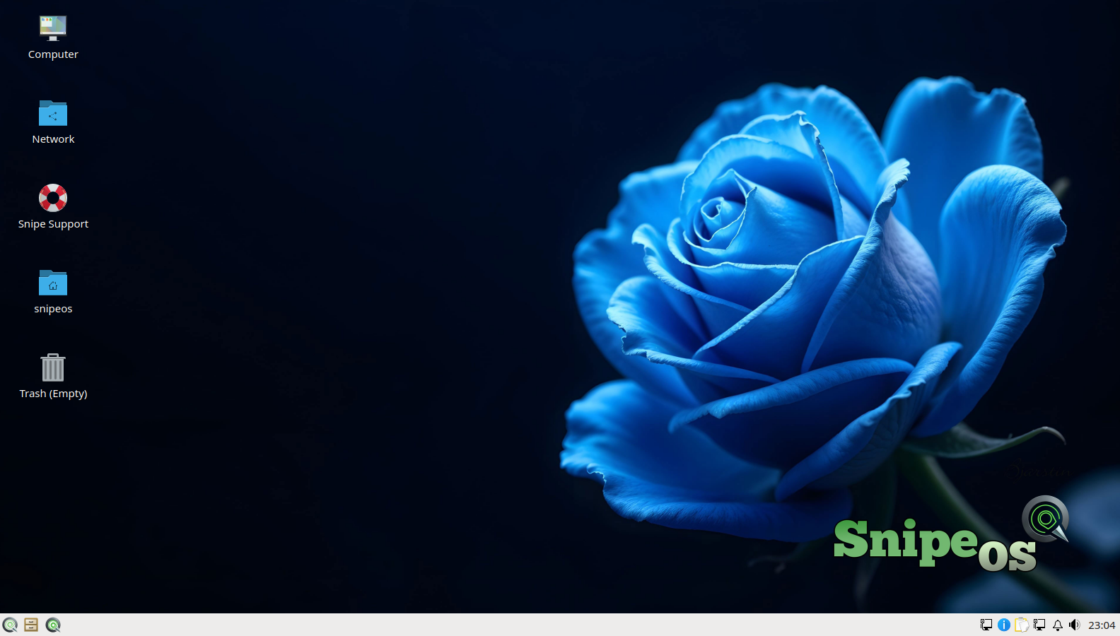 SnipeOS installed desktop