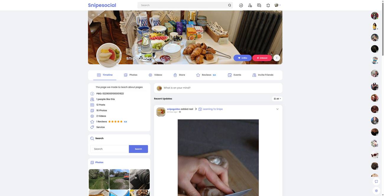Boosted Snipesocial page with Unboost control